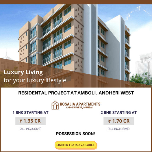 Spacious 1 & 2 Bedroom Apartments at Amboli Andheri West.