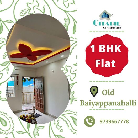 Dream 1BHK Flat in Old Baiyappanhalli Bangalore just for Rs.35 Lakhs