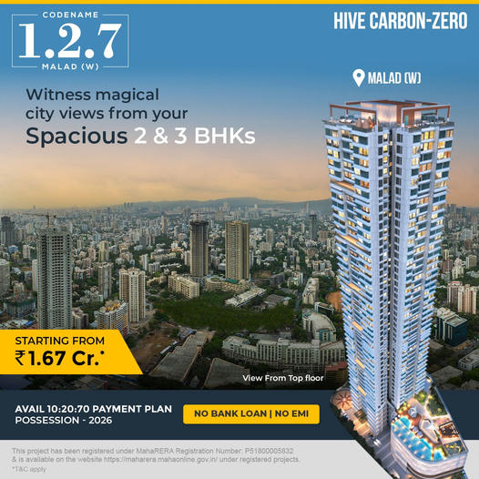 2 & 3 BHKs from ₹1.67 Cr.* at Codename 1.2.7 by Hive Carbon-Zero, Malad (W)